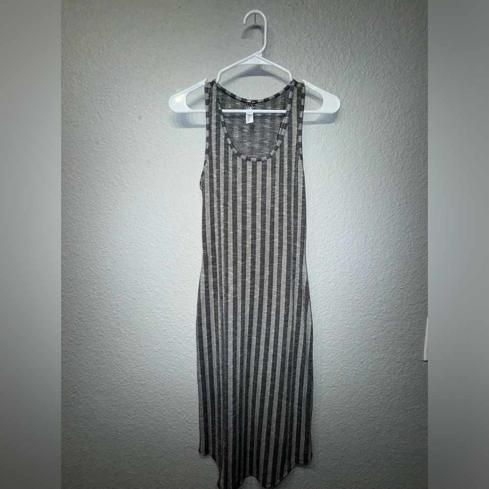 Dark & Ligh Grey Stripped Dress